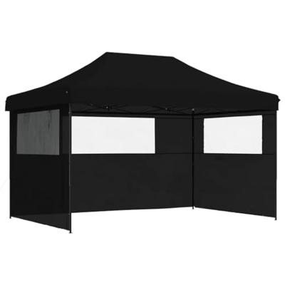 VidaXL Partytent inklapbaar pop-up met 3 zijwanden zwart VidaXL Partytent inklapbaar pop-up met 3 zijwanden zwart