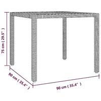 5-delige Bistroset met kussens poly rattan grijs - thumbnail