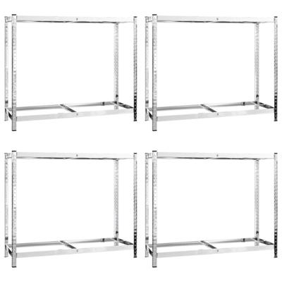 VidaXL Bandenrekken 2-laags 4 st 110x40x110 cm staal zilverkleurig VidaXL Bandenrekken 2-laags 4 st 110x40x110 cm staal zilverkleurig