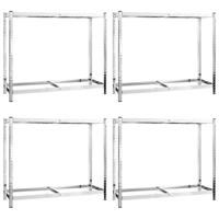 VidaXL Bandenrekken 2-laags 4 st 110x40x110 cm staal zilverkleurig - thumbnail