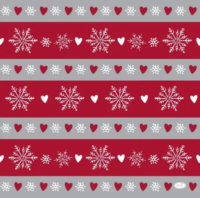 Duni dunilin servet winter flakes hearts 40x40cm grijs, rood 12 stuks Duni dunilin servet winter flakes hearts 40x40cm grijs, rood 12 stuks