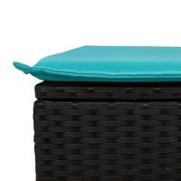 5-delige Loungeset met kussens poly rattan beige - thumbnail