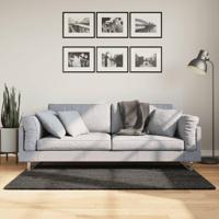 VidaXL Vloerkleed istan hoogpolig glanzend 80x150 cm antracietkleurig - thumbnail