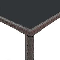 3-delige Tuinbarset met kussens poly rattan bruin - thumbnail