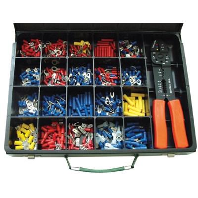 Assortiment Geïsoleerde Kabelschoenen ineen 21-vaks metalendoos