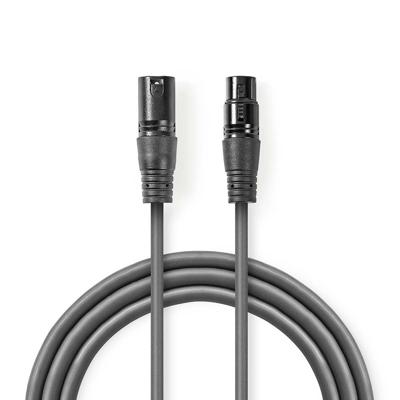 Gebalanceerde XLR-Audiokabel | XLR 3-pins male - XLR 3-pins female | 0,5 m | Grijs Gebalanceerde XLR-Audiokabel | XLR 3-pins male - XLR 3-pins female | 0,5 m | Grijs
