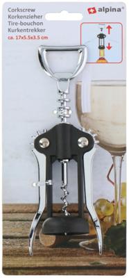 Alpina Hefboom Kurkentrekker - RVS - Zwart/Zilver Alpina Hefboom Kurkentrekker - RVS - Zwart/Zilver