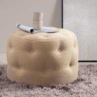 Nohr Poef 'Melony' Teddy, kleur Beige - thumbnail