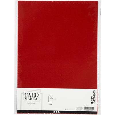 Creativ Company Vellumpapier, a4, vel 210x297 mm, 100 gr, rood, 10 vel/ 1 doos