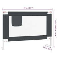 VidaXL Bedhekje peuter 90x25 cm stof donkergrijs - thumbnail