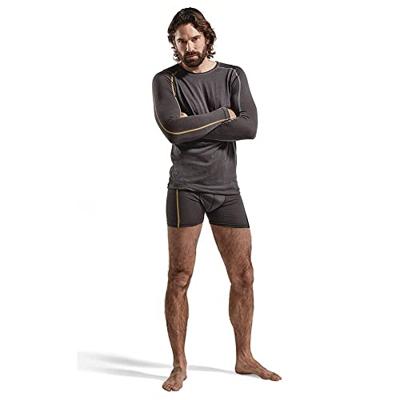 Blåkläder Merino Xlight Onderhemd Lange mouw 479917349835 | Donkergrijs/Geel | Maat L - 7330509545539