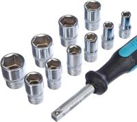 HAZET Dopsleutelset 853-1 | 1/4 inch (6,3 mm) zeskant massief, 1/4 inch (6,3 mm) vierkant hol | Buiten-zeskant-tractieprofiel, Binnen-zeskant-profiel, - thumbnail