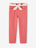 Mom fit broek en sjaalriem van katoengaas voor meisjes rood - thumbnail
