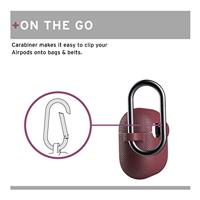 U by UAG [U] DOT Soft Touch siliconen hoes Apple Airpods Pro Case [Wireless Charging Compatible (LED zichtbaar), getextureerd ontwerp, Lightning-aansluiting afdekking, karabijnhaak] aubergine - thumbnail