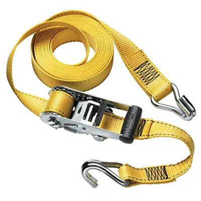 Masterlock Ratchet tie down with J hooks 4,50m - colour : yellow - PVC grip on r - 3058EURDAT