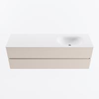 MONDIAZ VICA 150cm badmeubel onderkast Linen 2 lades. Wastafel MOON rechts 1 kraangat, kleur Talc. - thumbnail