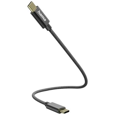 Hama USB-Kabel, USB-C naar USB-C, 0,2 m Oplader Zwart