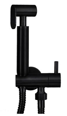 Wiesbaden RVS-304 mat zwarte bidet-handdoucheset rond