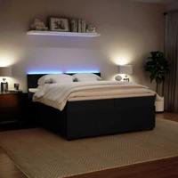 Boxspring met matras fluweel zwart 200x200 cm - thumbnail
