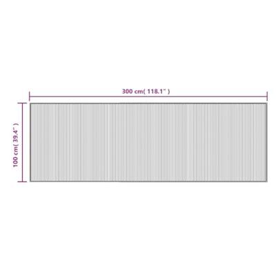 Vloerkleed rechthoekig 100x300 cm bamboe donkerbruin