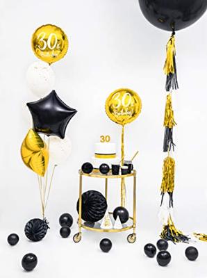 Ster Ballon Folie Metallic Zwart - 48cm