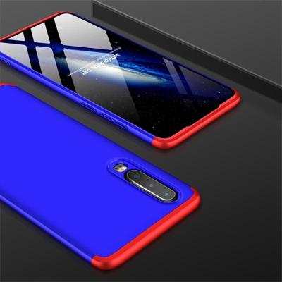 GKK drie stage splicing volledige dekking PC Case voor Huawei P30 (blauw + rood) GKK drie stage splicing volledige dekking PC Case voor Huawei P30 (blauw + rood)