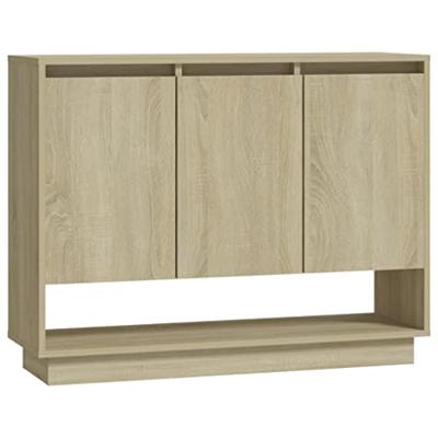 Dressoir 97x31x75 cm bewerkt hout sonoma eikenkleurig