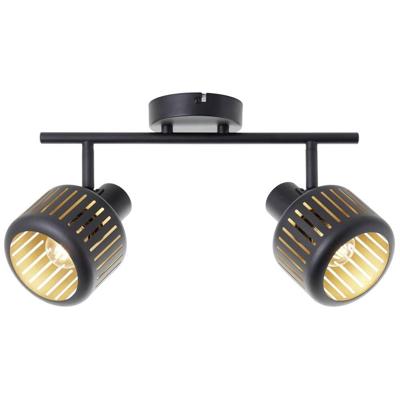 Brilliant 2-lichts plafondlampTyas zwart met goud - 99942/86