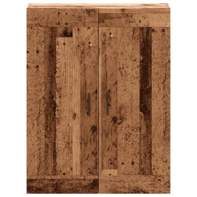 Wandkast 69,5x34x90 cm bewerkt hout oud houtkleurig