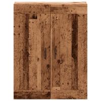 Wandkast 69,5x34x90 cm bewerkt hout oud houtkleurig - thumbnail