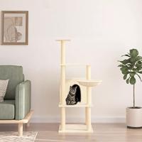 VidaXL Kattenmeubel met sisal krabpalen 132 cm crèmekleurig - thumbnail