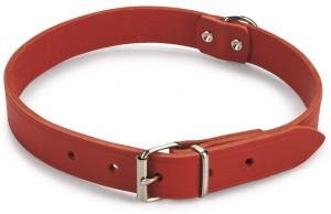 Lederen honden halsband rood - 52 cm x 20 mm