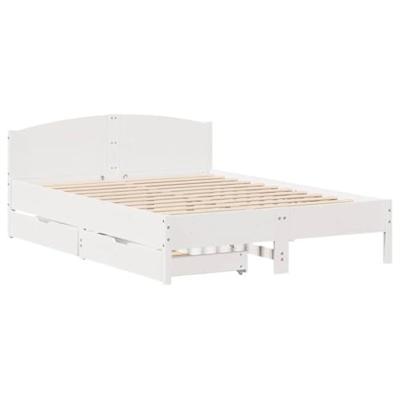 Bedframe zonder matras massief grenenhout wit 120x190 cm