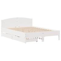 Bedframe zonder matras massief grenenhout wit 150x200 cm - thumbnail