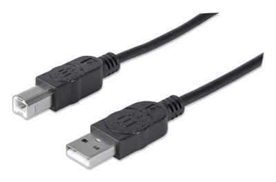 Manhattan 337779 USB-kabel USB 2.0 USB-A stekker, USB-B stekker 5.00 m Zwart