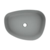 Arcqua Rocker waskom - 50x37x13cm - opbouw - rechts - organisch - cast marble grijs mat WAS452121 - thumbnail