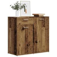 Dressoir 80x36x75 cm bewerkt hout oud houtkleurig - thumbnail