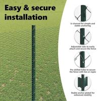 VidaXL Hek met paal groen 1,6 x 10 m staal en pvc - thumbnail