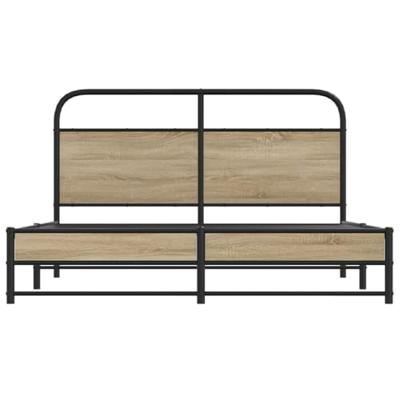 Bedframe zonder matras bewerkt hout gerookt eiken 150x200 cm