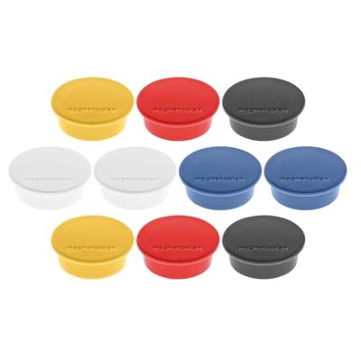 magnetoplan Magneet (Ø x h) 40 mm x 13 mm Rond Wit, Geel, Rood, Zwart, Blauw 10 stuk(s) 1662010