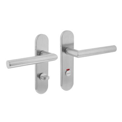 Intersteel deurkruk op schild - Hoek 90° - WC 63/8 mm - RVS geborsteld