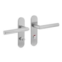 Intersteel deurkruk op schild - Hoek 90° - WC 63/8 mm - RVS geborsteld - thumbnail