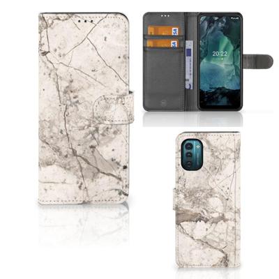 Nokia G11 | G21 | Bookcase | Marmer Beige Nokia G11 | G21 | Bookcase | Marmer Beige