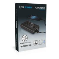 RealPower PB-20000PD+ Powerbank 20000 mAh LiPo Zwart - thumbnail
