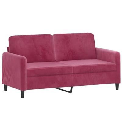 Tweezitsbank 140 cm fluweel wijnrood Tweezitsbank 140 cm fluweel wijnrood