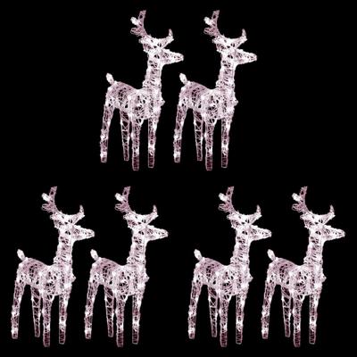 VidaXL Kerstrendieren 6 st 240 led's acryl warmwit