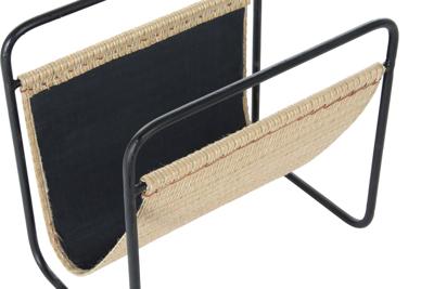 Tijdschriftenrek DKD Home Decor 39 x 26 x 36 cm Natuurlijk Zwart Metaal