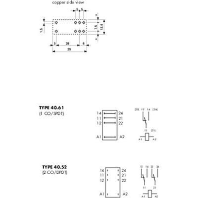 Finder 40.52.9.060.0000 Printrelais 60 V/DC 8 A 2x wisselcontact 1 stuk(s)