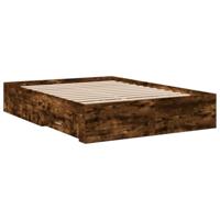 Bedframe met lades bewerkt hout gerookt eikenkleurig 140x190 cm - thumbnail