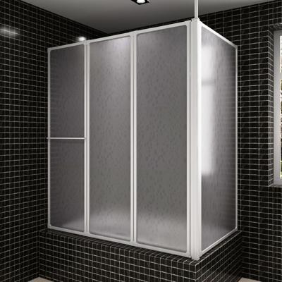 VidaXL Badwand l-vormig 4 panelen inklapbaar 70x120x137 cm